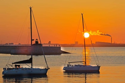Dun Laoghaire Pier at Sunset by Pat Divilly