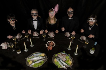 Surreal Masked Dinner Party by Joe Tulie