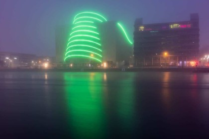Foggy evening on the Liffey by Sylvia Hick
