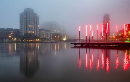 Grand Canal Plaza in the Fog by Peter Brennan