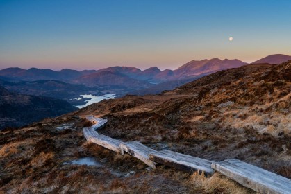 Torc Mountain Moonset by Paul O'Brien