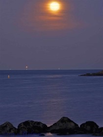 Hunter's Moon over Kish Lighthouse by Gerry Moloney