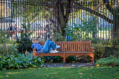 'Chillin-out' in Trinity College Garden by Sylvia Hick