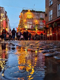Temple Bar at Christmas by Aoife Carty