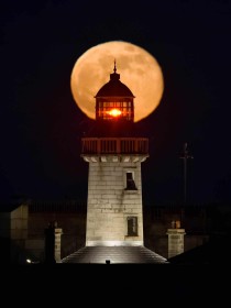 Full Moon over East Pier Lighthouse